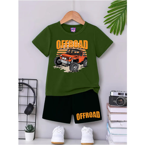 Kids Offroad Jeep Outfit – T-Shirt & Shorts Set