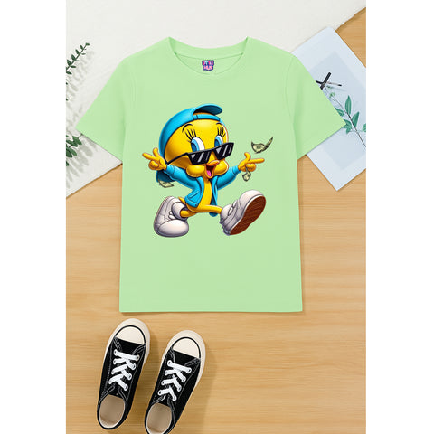 Light Green T-Shirt with Cool Tweety Print