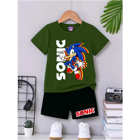 Kids Sonic Outfit – T-Shirt & Shorts Set